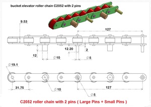 C2052 304 Cadenas de acero inoxidable Rodillos de nylon 1.8L Elevador Cubo Nuevo rodamiento de rodillos para hoteles - Product Image 3