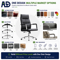 Chaise de bureau exécutive ergonomique moderne de haute qualité en cuir PU chromé avec base pivotante réglable en hauteur pour le bureau à domicile