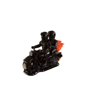 大量カスタムフルギア装備ブラックナイト2スケルトンバイカーズ、ヘルメット付きジェットエンジンモーターサイクルセラミックアルコールリキュールボトル - Product Image 4