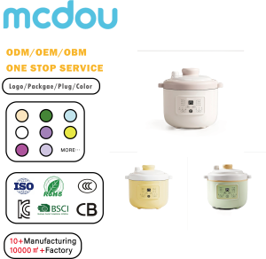 mcdou 1.0L Mini Mijoteuse Électrique Intelligente Portable en Céramique avec Couvercle, Économe en Énergie, pour Soupe et Ragoût - Product Image 1