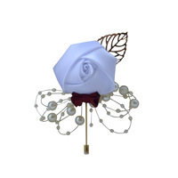 Broche de cérémonie de mariage pour la mariée et le marié, corsage de poignet en roses artificielles, boutonnière de marié en soie pour accessoires de mariage