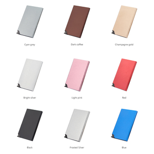 Multiple Colour Ultra-thin Slim Minimalist Automatic Aluminum Card Holder Smart Case Rfid Blocking Pop up <b>Metal</b> <b>Wallet</b> for Men - Product Image 6