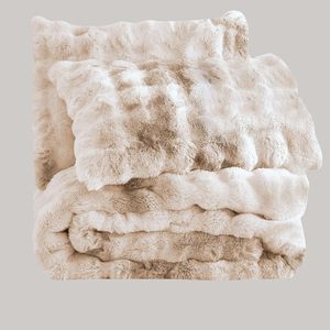 Nữ Hoàng Kích thước thỏ Fluff Faux lông Duvet cover Set Tie-Dye màu xám trắng sang trọng bộ đồ giường 2 gối shams dây kéo đóng cửa Fluffy <span class=keywords><strong>Comforter</strong></span> - Product Image 6