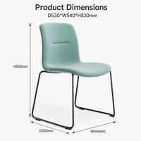 Chaise de bureau moderne et minimaliste, revêtement en tissu DK, siège ergonomique pour conférence, base en traîneau, chaise d'invité, mobilier de salle de réunion