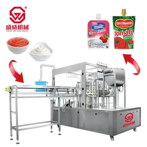 Tahini Sesame paste Chilli Paste Oil Ketchup 8 Nozzles stand up Spout Pouch Automatic Filling Capping Machine