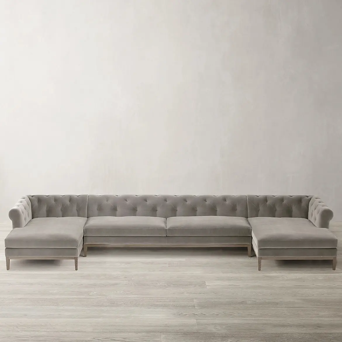 Toptan Modern tasarım İtalyan Chesterfield U şezlong kesit kanepe kesit bileşenleri koltuk otel oturma odası mobilya
