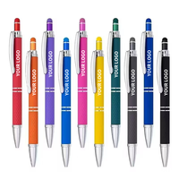 Promotion de stylo personnalisé stylo à bille de luxe au toucher en caoutchouc souple Logo personnalisé Bureau d'affaires Stylet stylos à bille en métal