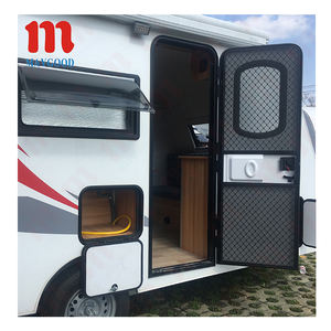 MAYGOOD Venta caliente Ángulo recto <span class=keywords><strong>Ventana</strong></span> con bisagras RV Autocaravana <span class=keywords><strong>Caravana</strong></span> Ventanas acrílicas tintadas con cortina Fly Net - Product Image 6