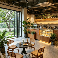Comptoir de bar de café de luxe sur mesure, design d'intérieur avancé