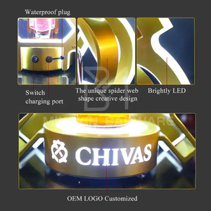 MingXin Diamond Shape Chiv Bottle Presenter Gold Finish Bottle Display - Product Image 4