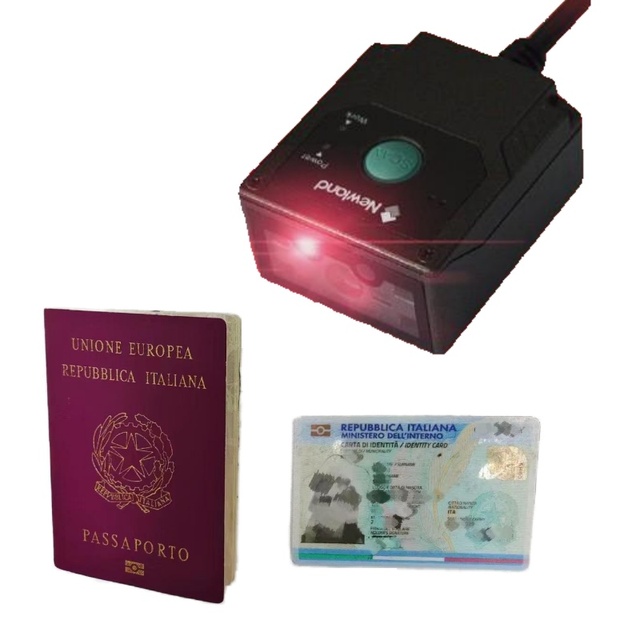 OCR MRZ ID Card Passport Reader PDF417 Driver License 2D QR Fix Mount Barcode Scanner for Access Control Kiosk Vending Machine