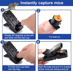 Trampa para Ratones y Ratas Snap-E, Negra, Duradera, Reutilizable, Pequeña, para Uso en Interiores o Exteriores - Product Image 2