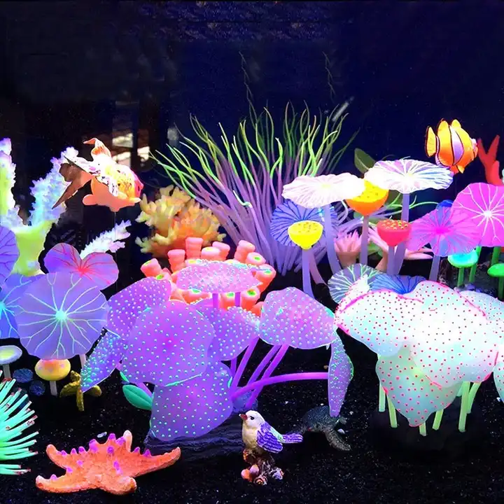 luminous glowing silicone anemone home decor