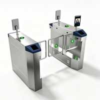 Barrera Abatible Automática Antipinzamiento, Torniquete Abatible con Reconocimiento Facial para Gimnasios, Oficinas, Parques Industriales, Control de Acceso a Entradas