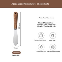Ensemble d'ustensiles de cuisine en bois d'acacia, éplucheur en acier inoxydable, râpe à fromage, roulette à pizza, outils de pâtisserie combinés