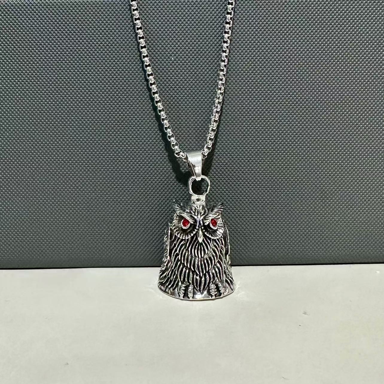 White Diamond owl  Necklace