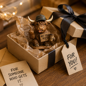 Figurine de <span class=keywords><strong>vache</strong></span> des Highlands miniature tendance en résine, décoration de bureau amusante, cadeau original - Product Image 6
