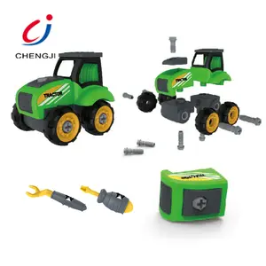 Educational Toy Disassembly And Assembly Farmer Car, 3In 1 DIY Farmer Screwing Blocks Assembled Farm Tractor Car For Kids