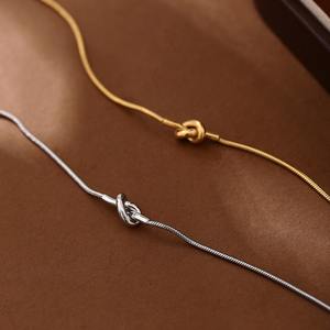 <span class=keywords><strong>Bracciale</strong></span> a catena di serpente placcato in vero oro fatto a mano in titanio annodato alla moda per la <span class=keywords><strong>festa</strong></span> <span class=keywords><strong>della</strong></span> <span class=keywords><strong>mamma</strong></span> del ringraziamento gioielli regalo all'ingrosso - Product Image 3