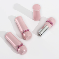 Tube de rouge à lèvres rose mignon de 3,5 ml avec motif papillon, tube vide pour rouge à lèvres ou baume à lèvres pour filles, logo personnalisé, vente en gros