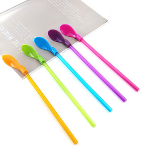 Té biodegradable artificial respetuoso del medio ambiente recicla la <span class=keywords><strong>cuchara</strong></span> coloreada cóctel <span class=keywords><strong>cuchara</strong></span> <span class=keywords><strong>de</strong></span> paja personalizada - Product Image 5
