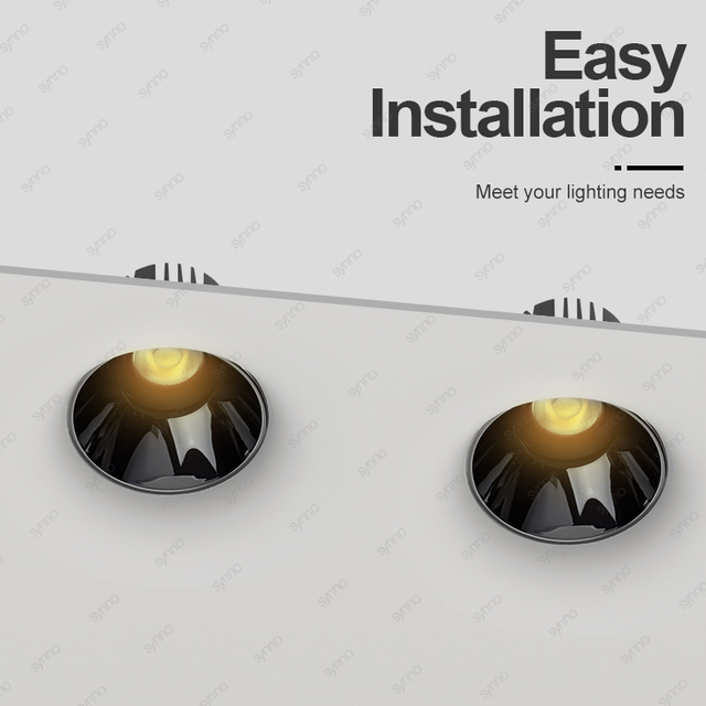 Trimless Square Led Gypsum Light Bed Room Corridor Intelligent Recessed Slim Ceiling Commercial Anti Glare Downlight AC Dimmable
