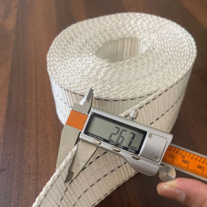Sangle de levage industrielle en polyester de 7,5 cm, blanche, facteur de sécurité 5:1, haute résistance, haute ténacité - Product Image 1
