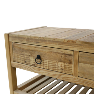 250052 gỗ rắn kết cấu mộc mạc phòng khách 2-ngăn kéo lưu trữ giao diện điều khiển Bảng - Product Image 3