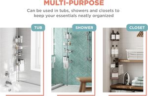 Nhà căng thẳng cực tắm Caddy 4 giỏ kệ với được xây dựng trong khăn thanh - Product Image 5