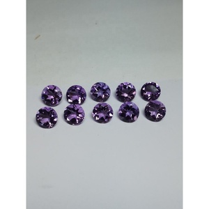 Piedra preciosa suelta redonda de 7mm de amatista natural de Brasil 1.25ct tratada térmicamente para joyería - Product Image 2