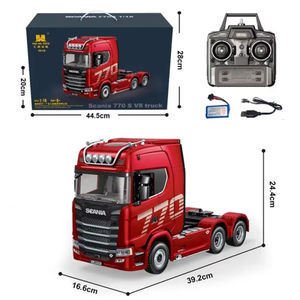<span class=keywords><strong>Camion</strong></span> RC HUINA 1/18 19CH 1501 770S <span class=keywords><strong>Scania</strong></span> en alliage, tracteur télécommandé 2.4G avec lumières et sons, jouet de chantier - Product Image 2