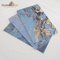 Fournisseur professionnel de panneaux et de planches murales en PVC, design moderne, feuille de marbre UV, autocollante, feuille de marbre UV 3D
