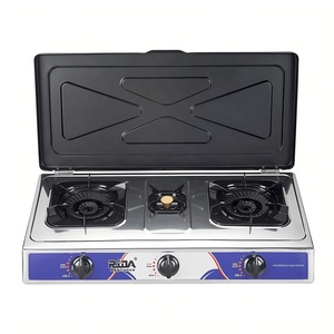Cuisinière à <span class=keywords><strong>gaz</strong></span> Ridax à 3 brûleurs, cuisinière à <span class=keywords><strong>gaz</strong></span> GPL, <span class=keywords><strong>plaque</strong></span> <span class=keywords><strong>de</strong></span> <span class=keywords><strong>cuisson</strong></span> en acier inoxydable, cuisinière <span class=keywords><strong>de</strong></span> table avec un <span class=keywords><strong>couvercle</strong></span> pour éviter la poussière - Product Image 2