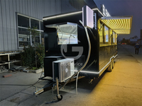 Remorque alimentaire mobile d'extérieur en panneau XPS résistant à la rouille, forme carrée, personnalisable avec logo, pour frites et bonbons de restauration rapide