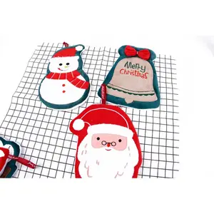 Serie de Navidad personalizada absorbente lindo regalo microfibra esponjoso paños colgantes toallas de mano para baño y cocina 20*25cm