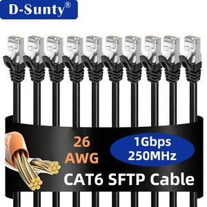 สายอีเธอร์เน็ต D-Sunty Cat 6 แบบมีฉนวนป้องกัน RJ45 สายแพทช์เน็ตเวิร์ค ตัวนำทองแดงแบบตีเกลียว 8 แกน - Product Image 4