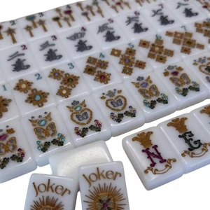 Juego de Mahjong Americano de Lujo Personalizado, Edición Clásica en Tono Dorado, 160 Piezas Acrílicas Grabadas - Product Image 5