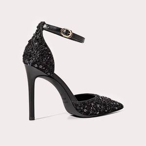 Sandales Noires Sexy à Talons Hauts de Luxe pour Femmes, Boucle à Mot Unique, Bout Pointu Aiguille, Hauteurs de Talon 3cm, 6cm, 8cm et 10cm - Product Image 3