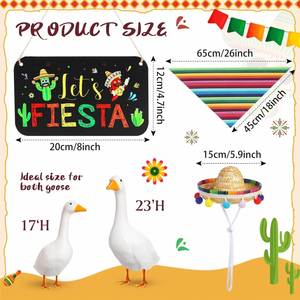 Nouvel ensemble de vêtements pour oie blanche de 23 pouces, décoration de porche, ornement de vacances, assiette - Product Image 2