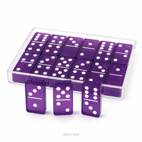 Großhandel Acryl-Domino-Set 28-teilig Transparentes Trauben-Lila Tischspiel-Steine mit Individuellem Logo für Geburtstagsgeschenke