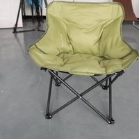Chaise de camping pliante moderne d'extérieur, portable, ultra-légère, en acier inoxydable, en tissu Oxford 900D, pour la plage, le parc, l'hôtel, grande forme de lune