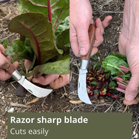 Haute qualité en acier inoxydable lame pliable manche en bois jardin plante couteau de coupe pliable greffage couteau pour plante