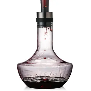 Wine Decanter Built-in Aerator Pourer Carafe Red Wine Decanter 100% Lead-free Crystal Glass Wine Hand-held Aerator