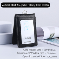 Dompet Kartu Lipat PU Magnetik Anti RFID 5 Slot, Tempat Kartu Kredit, Dapat Disesuaikan Logo dan Warna