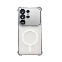 Coques de téléphone portable antichoc avec protection d'objectif magnétique mate, protection intégrale et cadre détachable pour Samsung S26