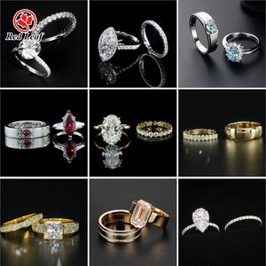 Redleaf 9K <span class=keywords><strong>10k</strong></span> 14k vàng Bộ nhẫn vàng hình bầu dục cắt DEF vvs VS 1CT 2ct với IGI báo cáo phòng thí nghiệm phát triển chiếc nhẫn kim cương - Product Image 6