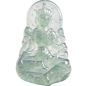หยกธรรมชาติสีน้ำเงิน หยกพระอวโลกิเตศวรา จี้หยกสไตล์จีน ดีไซน์ดั้งเดิม ของขวัญพร้อมใบรับรองการประเมิน GY70 - Product Image 5