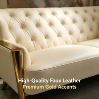 Ensemble de canapés Chesterfield vert moderne, revêtement en similicuir capitonné, table basse en marbre, ensemble pour salon, imperméable et écologique