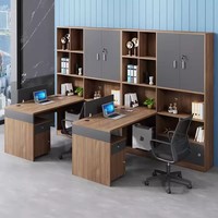 Simple moderne 4/6 places Double employé chaise de bureau ensemble écran cloison poste de travail meubles pour salle financière Style panneau de bois