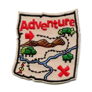 Sew On Custom Design Name Applique Fabric Adventure Map Embroidered Iron On Patch for Uniforms